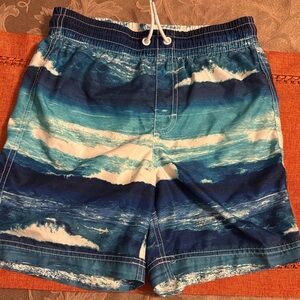 Old Navy Blue Wave Swim Trunks